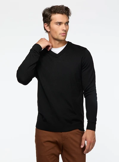 Merino Wool V-Neck Sweater