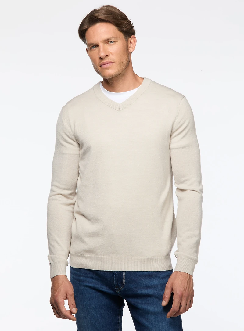 Merino Wool V-Neck Sweater