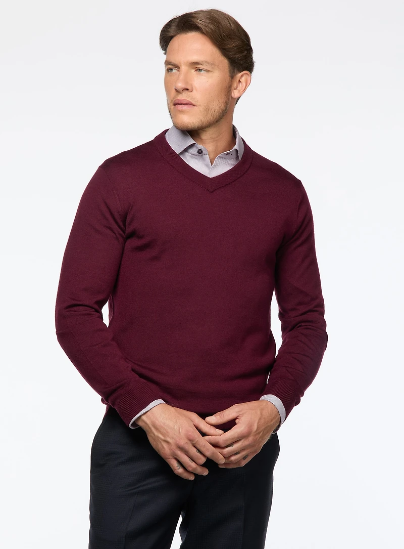 Merino Wool V-Neck Sweater