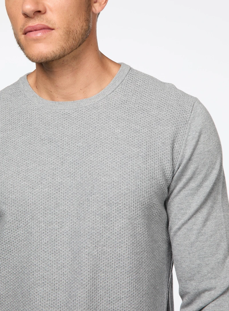 Chandail col rond en tricot texturé