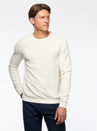 Chandail col rond en tricot texturé