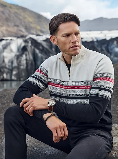 Black and White Fair Isle Sweater