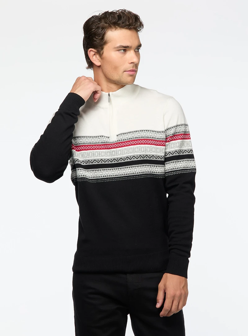 Black and White Fair Isle Sweater
