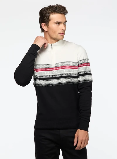 Black and White Fair Isle Sweater
