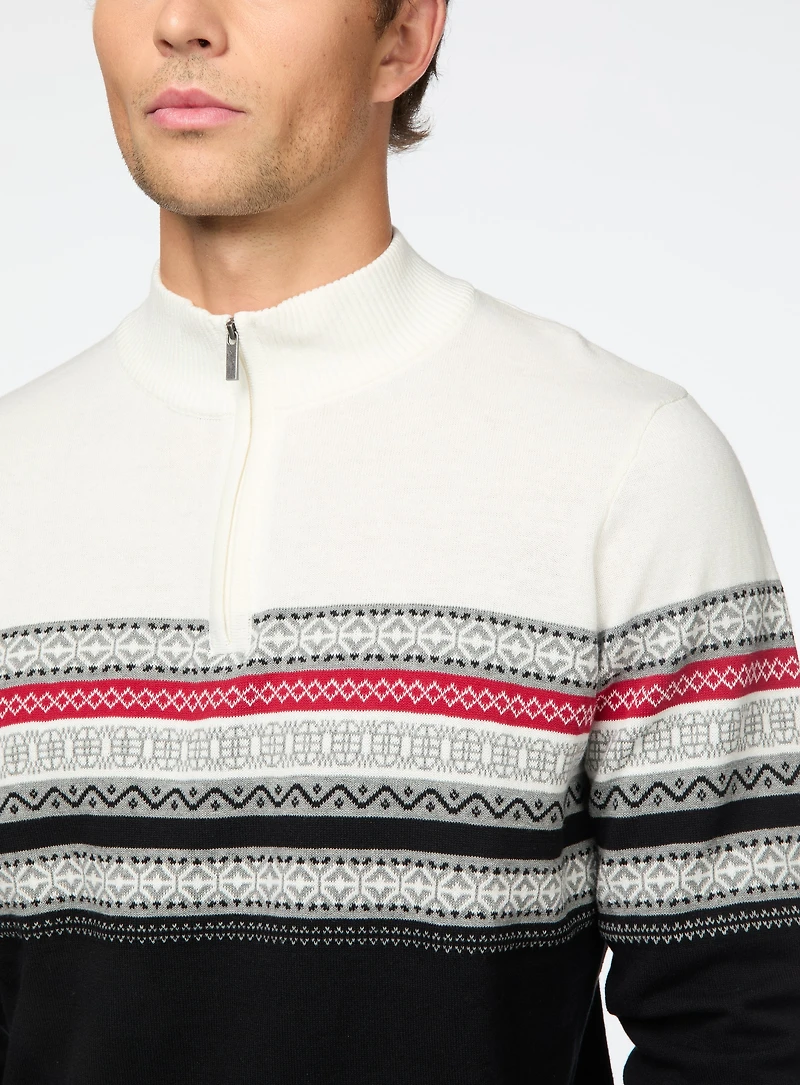 Black and White Fair Isle Sweater
