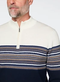Chandail Fair Isle marine et blanc