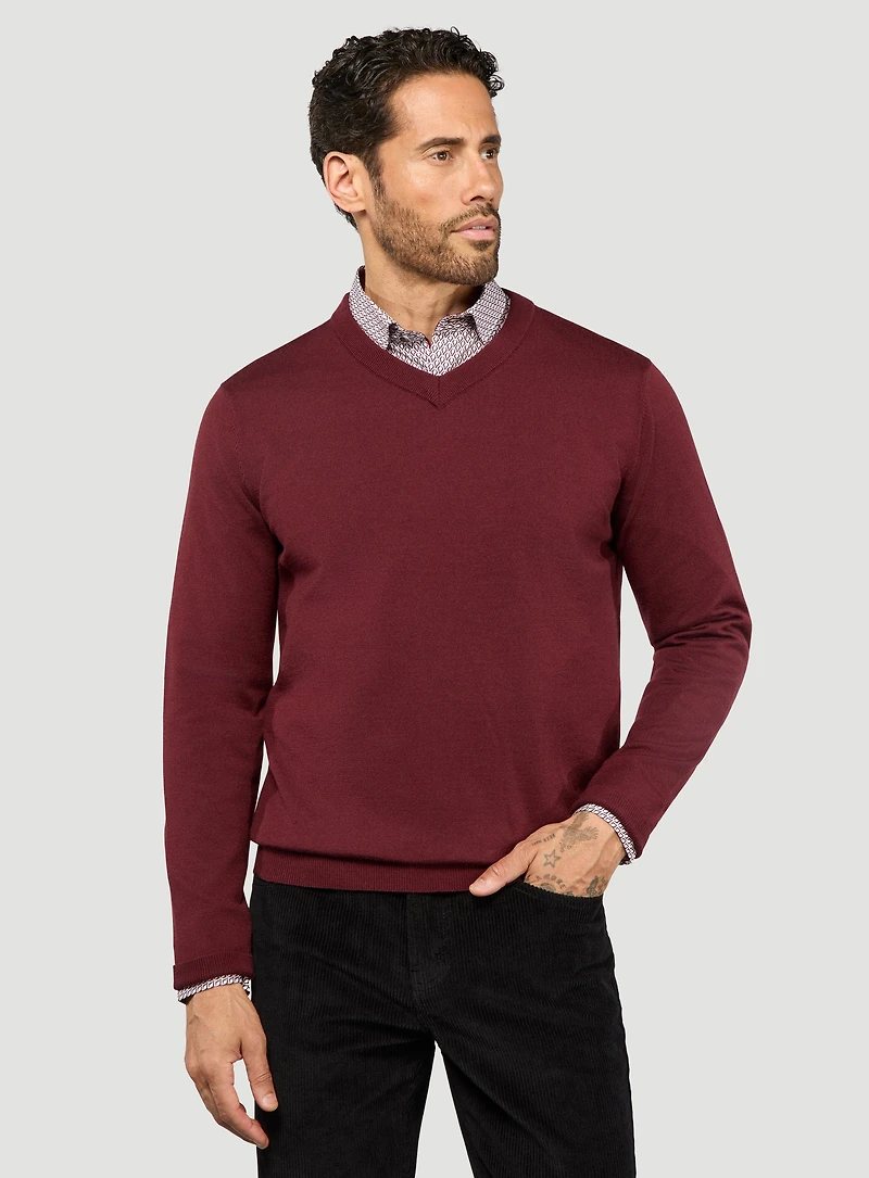 Merino Wool V-Neck Sweater