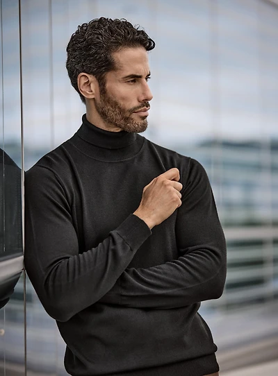 Solid Turtleneck Sweater