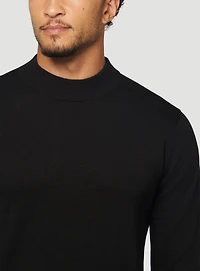 Solid Mock Neck Sweater