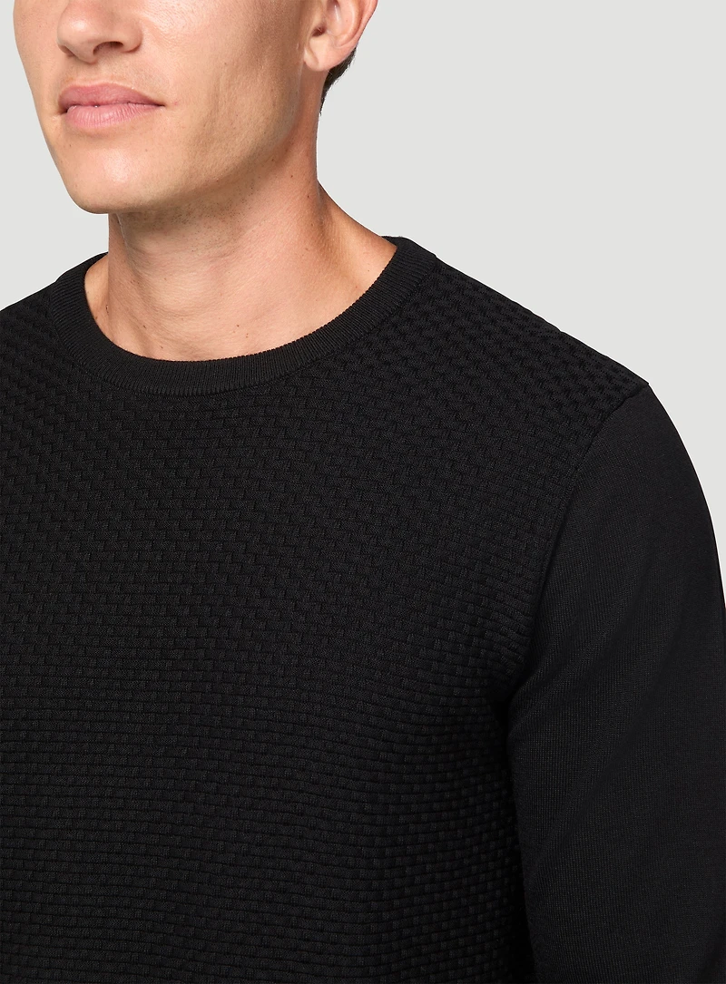 Sweater with Textured Front