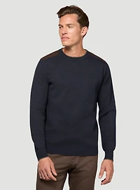 Sweater with Faux Suede Detail