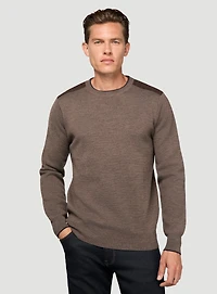 Sweater with Faux Suede Detail