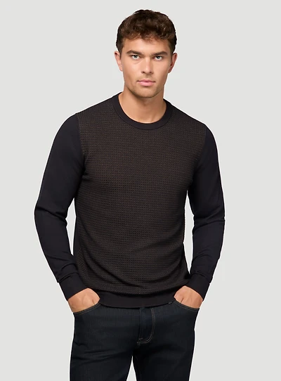 Jacquard Crew Neck Sweater