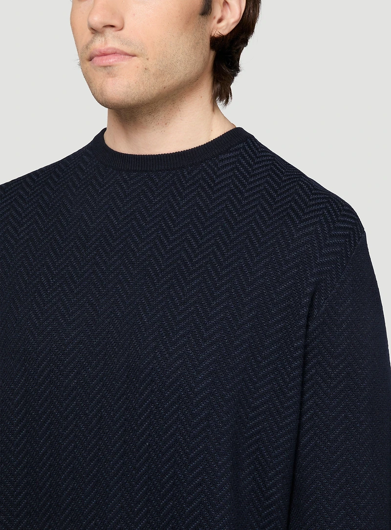 Textured Chevron Knit Sweater