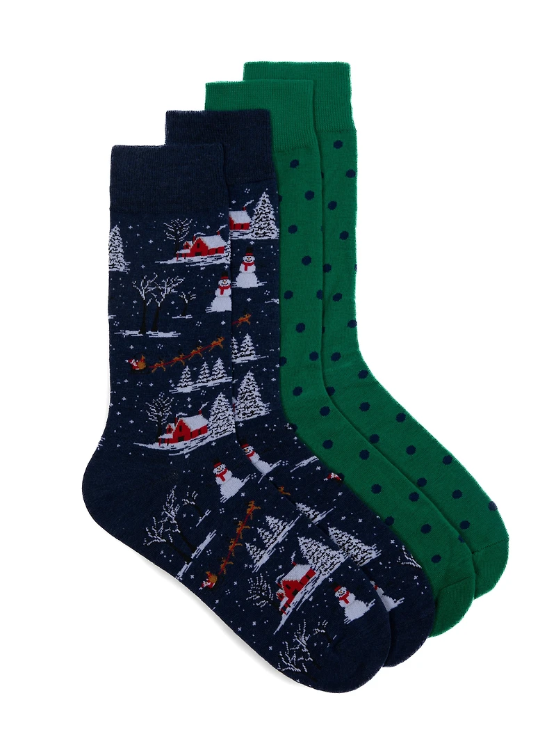 Christmas Print Socks Duo
