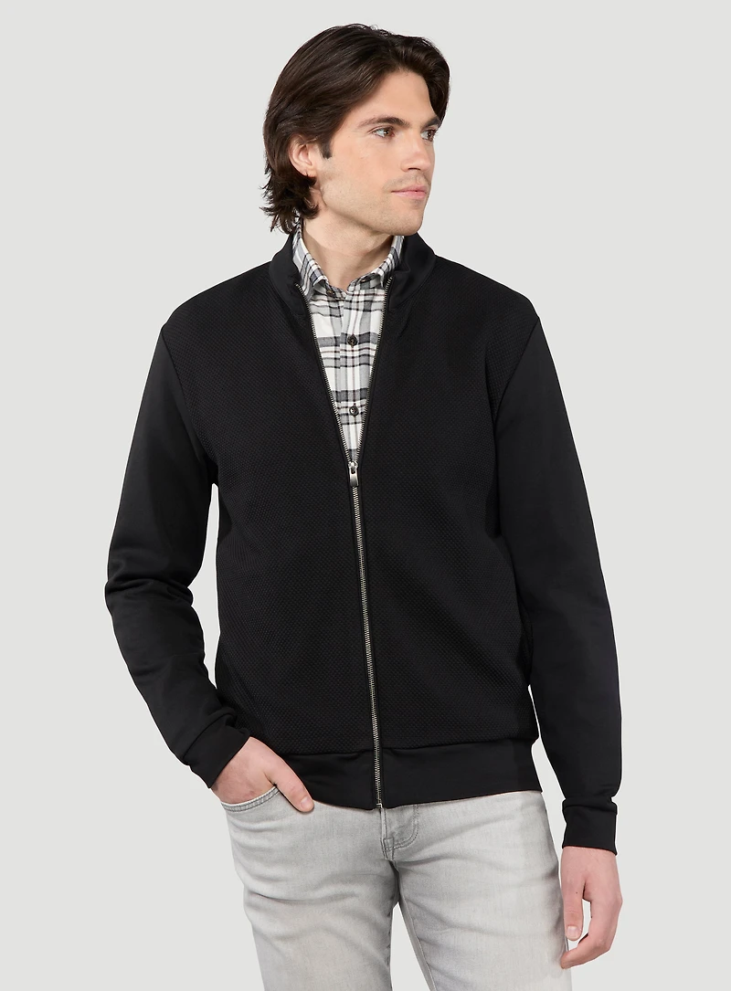 Cardigan noir en tricot texturé