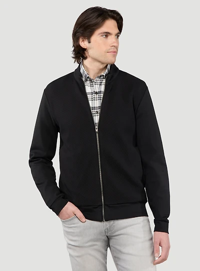 Cardigan noir en tricot texturé