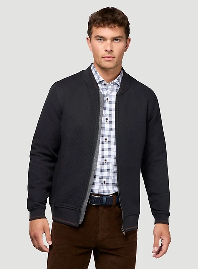 Cardigan marine en tricot texturé