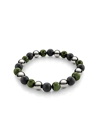 Bracelet en œil de tigre vert