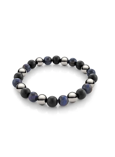 Bracelet en œil de tigre bleu