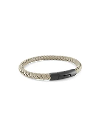 Beige Braided Leather Bracelet