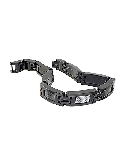 Bracelet en acier inoxydable plaqué noir