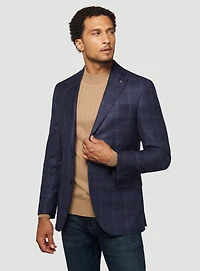 Veston marine à carreaux