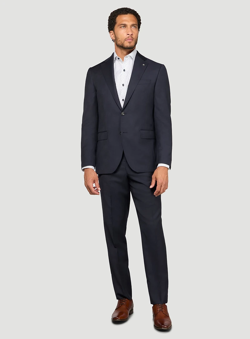 Navy Tonal Check Suit