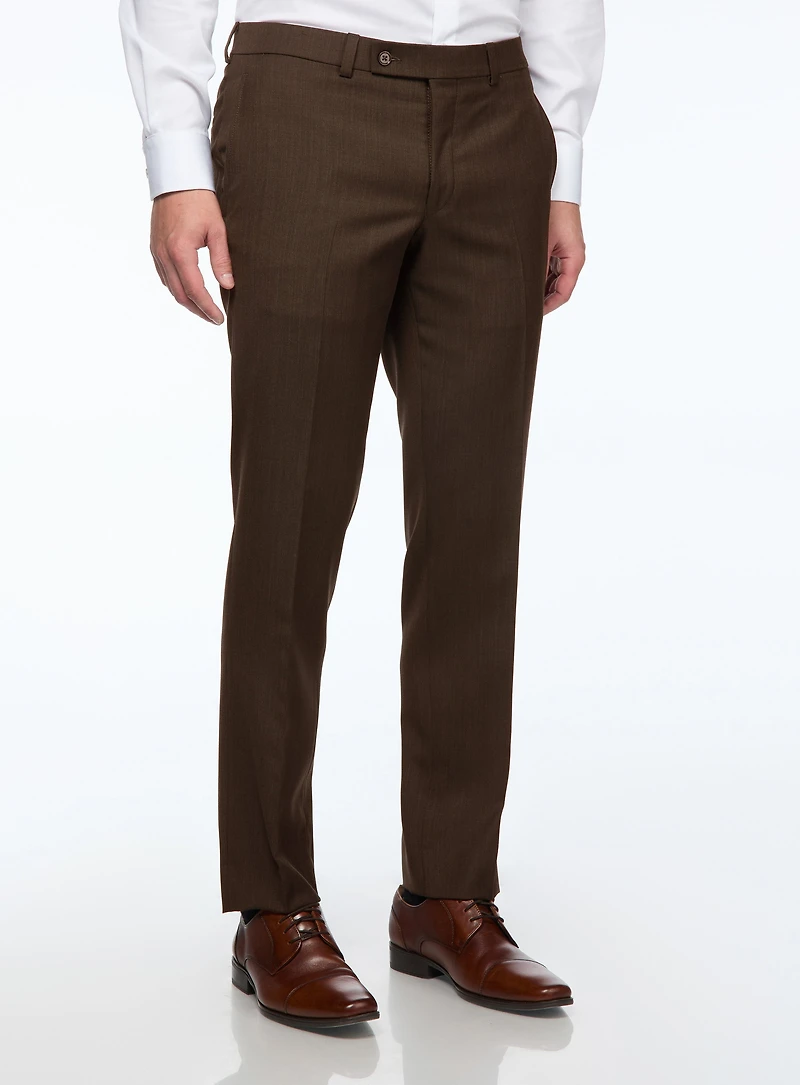 Pantalon habillé à faux uni