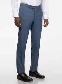 Pantalon habillé bleu à micro motif