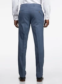 Pantalon habillé bleu à micro motif