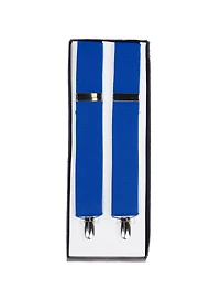 Blue Solid Crossed Suspender