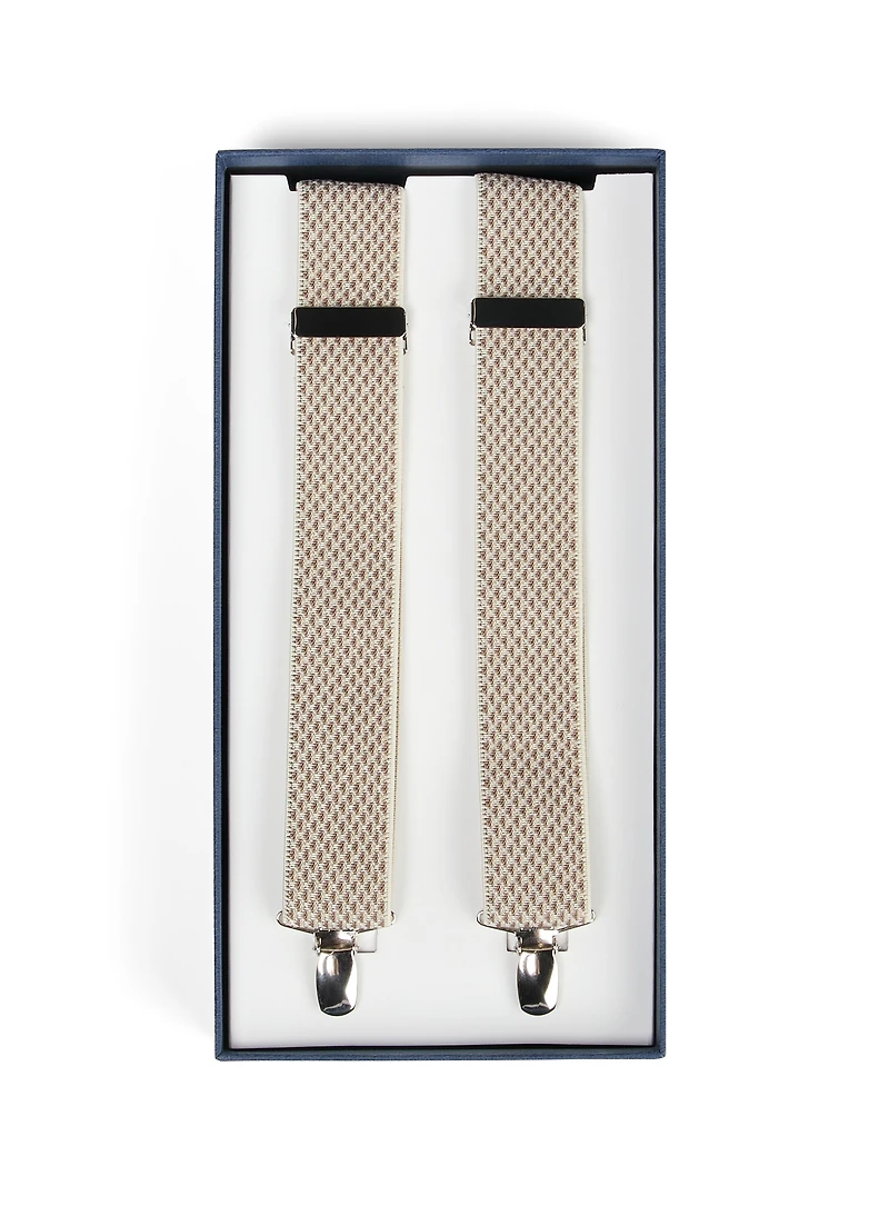 Bretelle croisée beige à micro motif