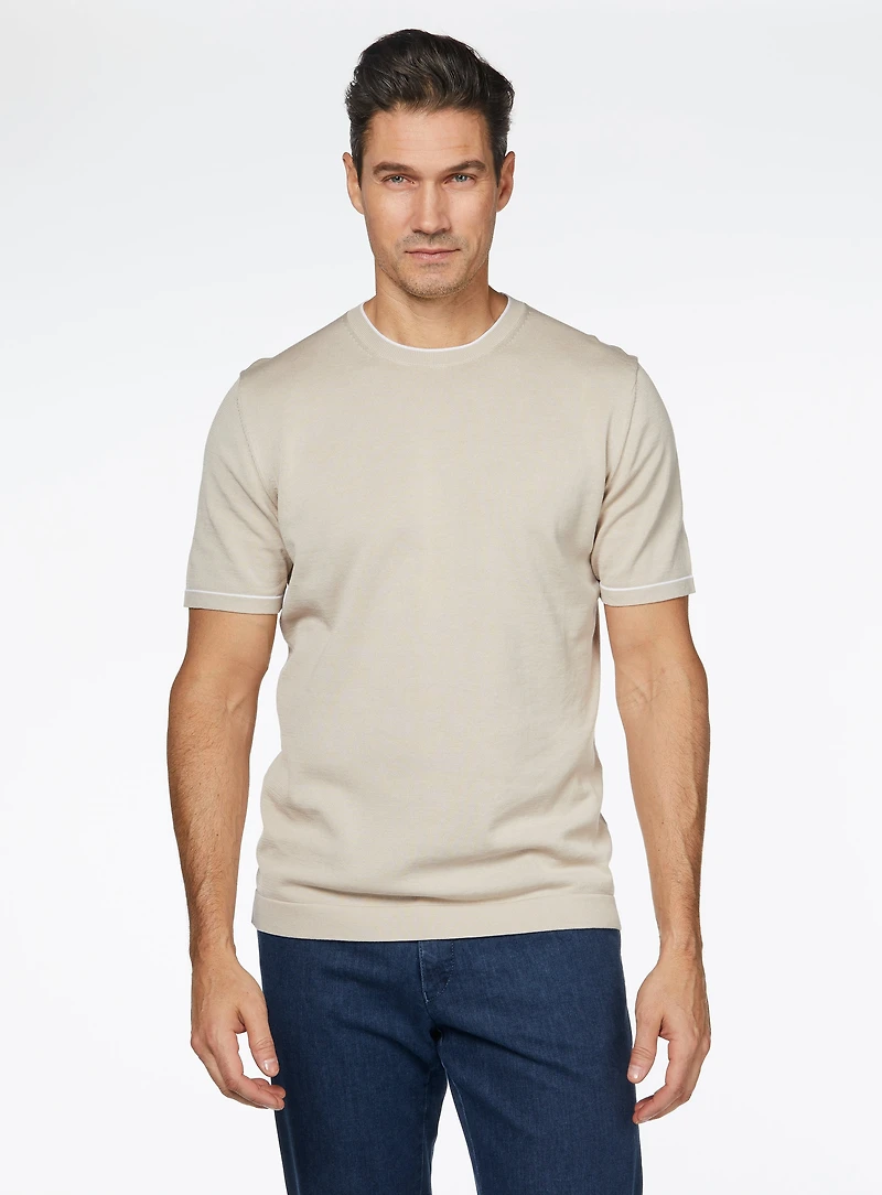 T-Shirt à col rond en tricot
