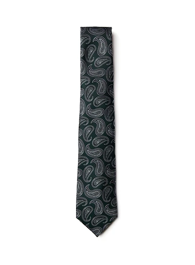Cravate verte à motif paisley