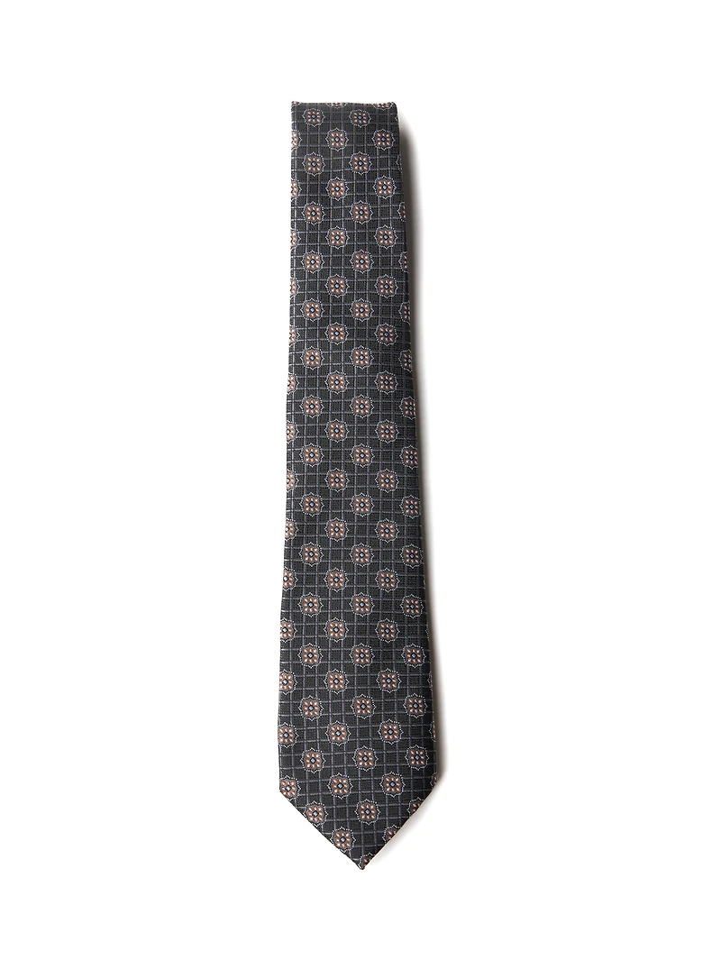 Black Tie with Tan Medallions