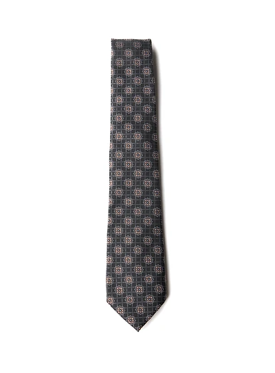 Black Tie with Tan Medallions