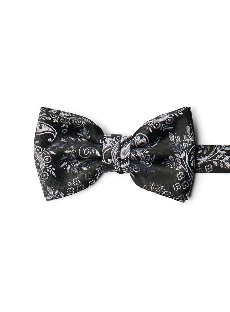 Noeud papillon noir à motif paisley