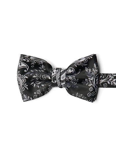 Noeud papillon noir à motif paisley