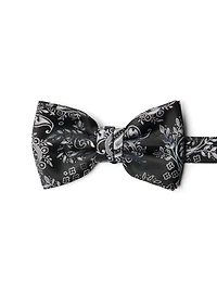Noeud papillon noir à motif paisley