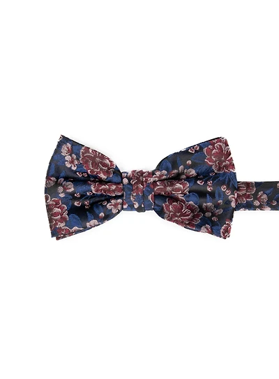 Noeud papillon à fleurs roses