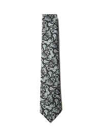 Cravate verte à motif paisley