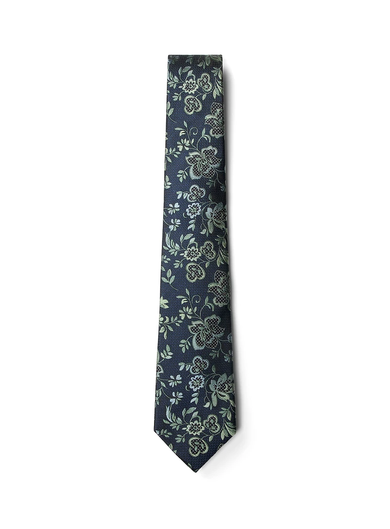 Cravate à motif floral