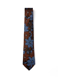 Cravate à fleurs cognacs