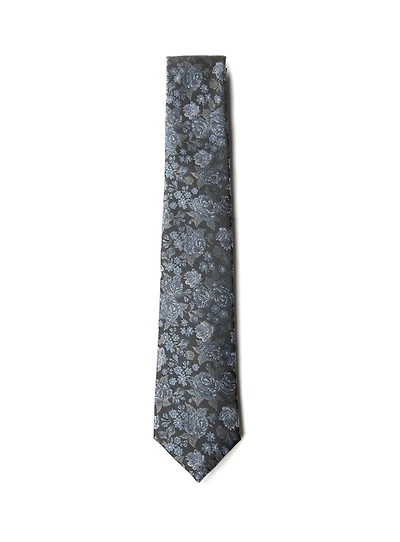 Turquoise Flower Pattern Tie