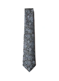 Turquoise Flower Pattern Tie