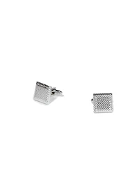 Boutons de manchette carrés texturés argent