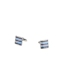 Blue Striped Square Cufflinks