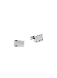 Boutons de manchette texturés argent