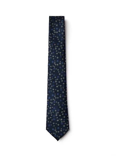 Cravate à fleurs vertes et bleues